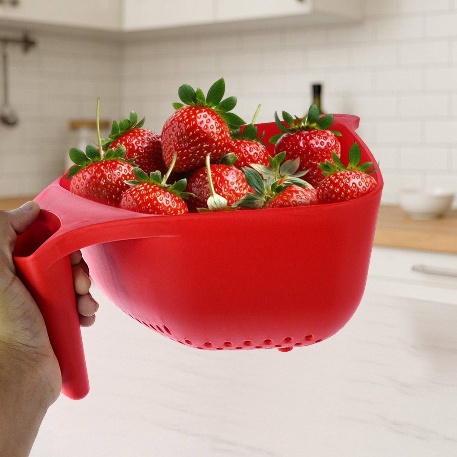 Apex Multi-Functional Plastic Strainer Bowl with Ergonomic Handle (1 Pc) Apex Multi-Functional Plastic Strainer Bowl with Ergonomic Handle (1 Pc)